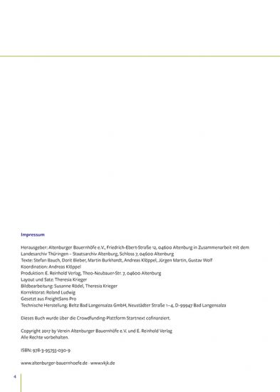 Andreas Klöppel et al.: Die Bockwindmühle von Lumpzig im Altenburger Land (Impressum)